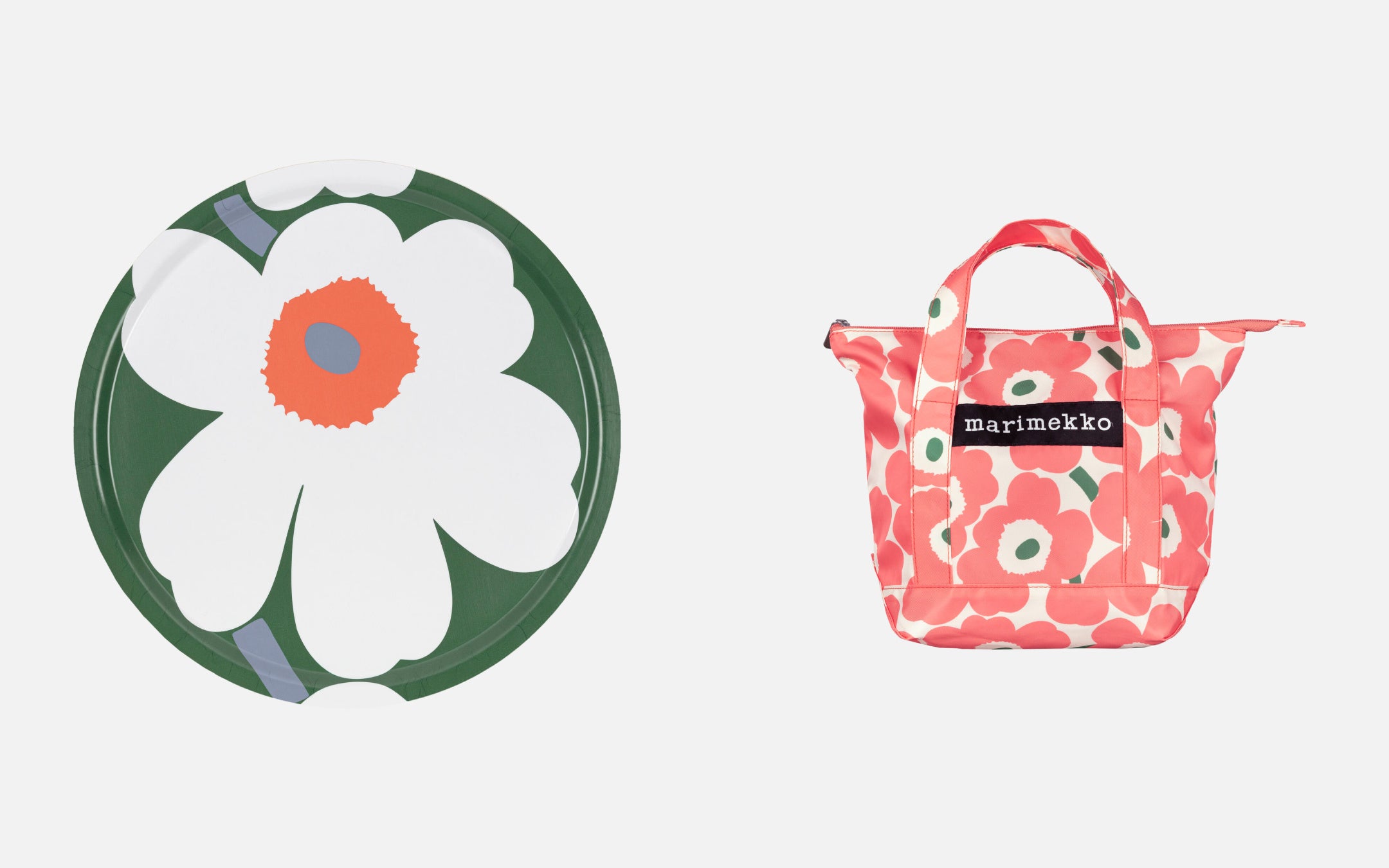 (左) Unikko 46cm トレイ ￥15,400 (右) Mini Unikko ポーチ ￥17,600