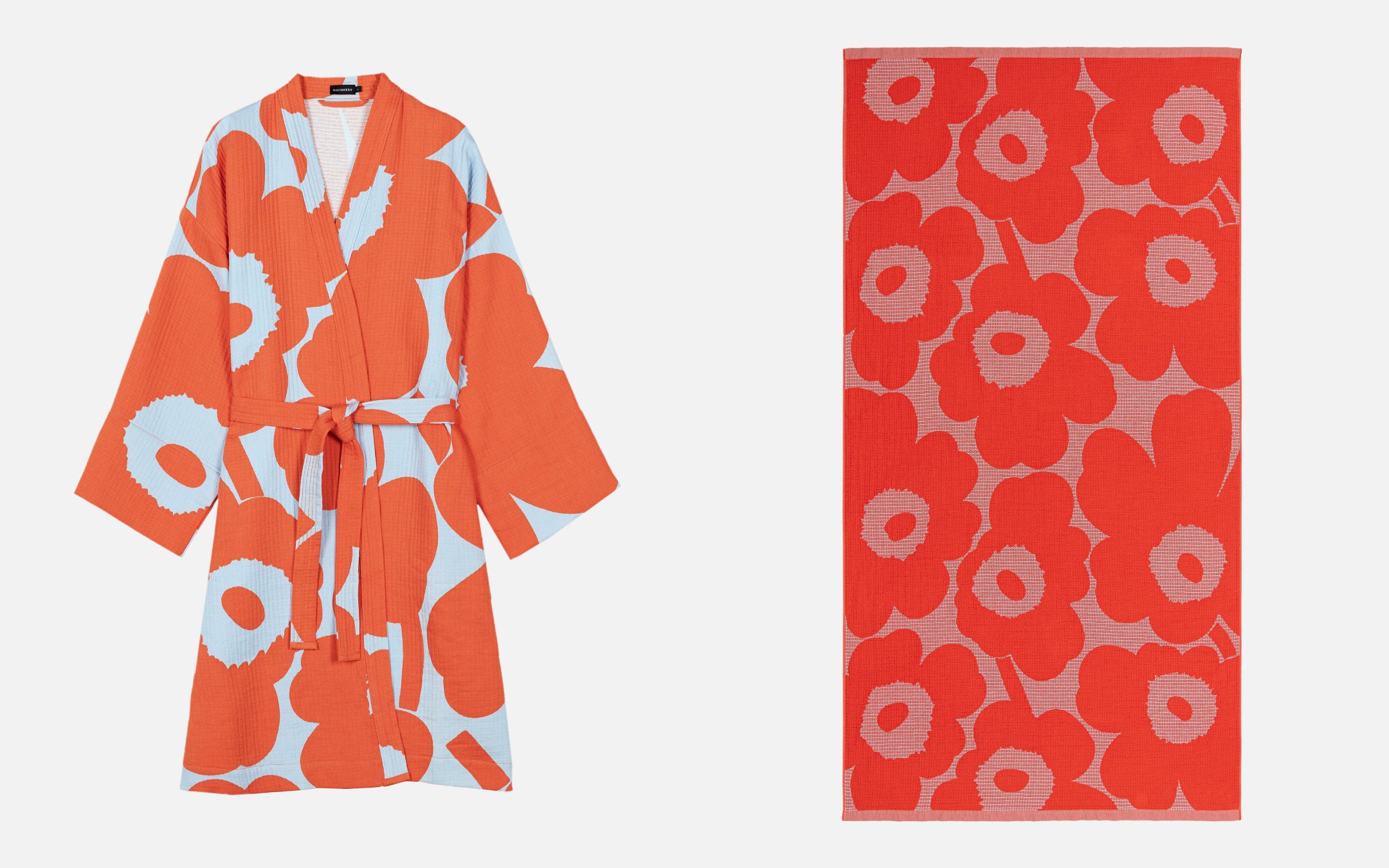 (左) Unikko ビーチローブ ￥39,600 (右) Unikko 100×180cm ビーチタオル ￥14,300