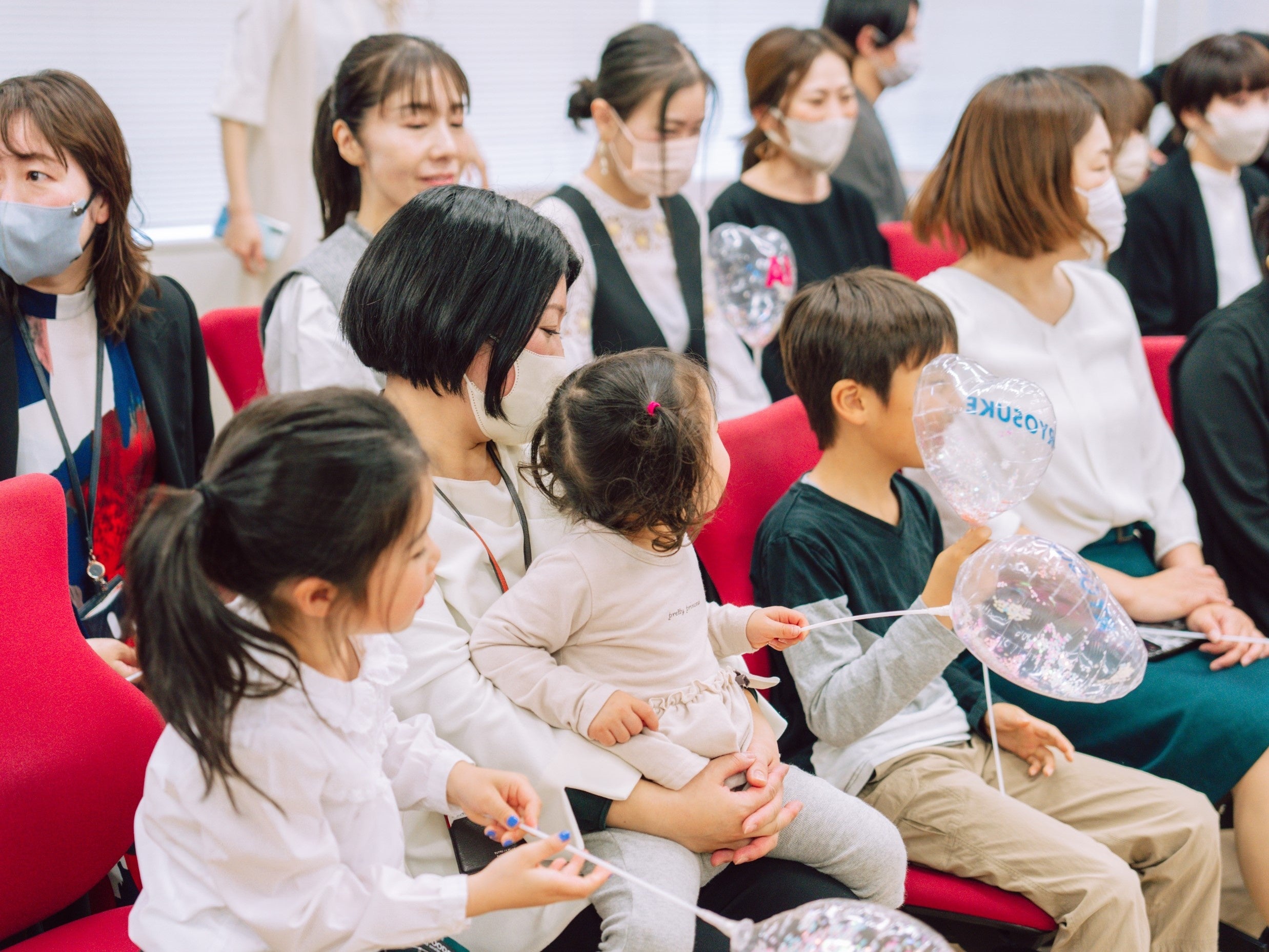 子連れ入社式 の様子