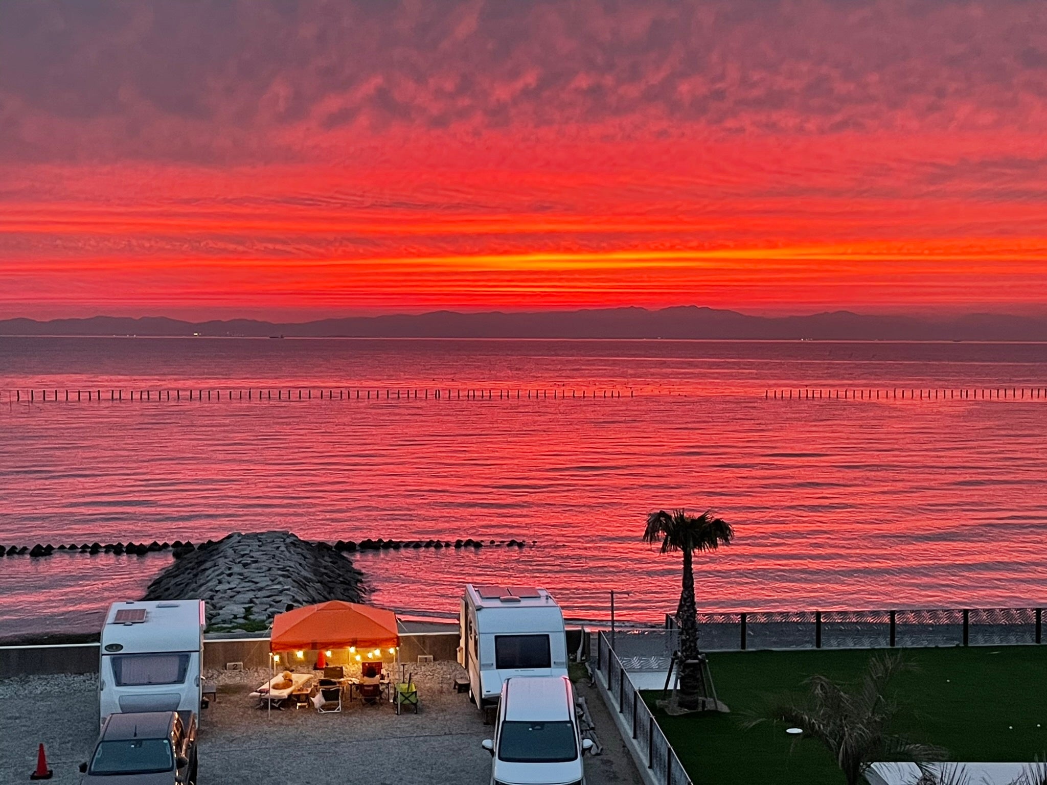 「RVパーク 野間海岸ステーション」現地の様子