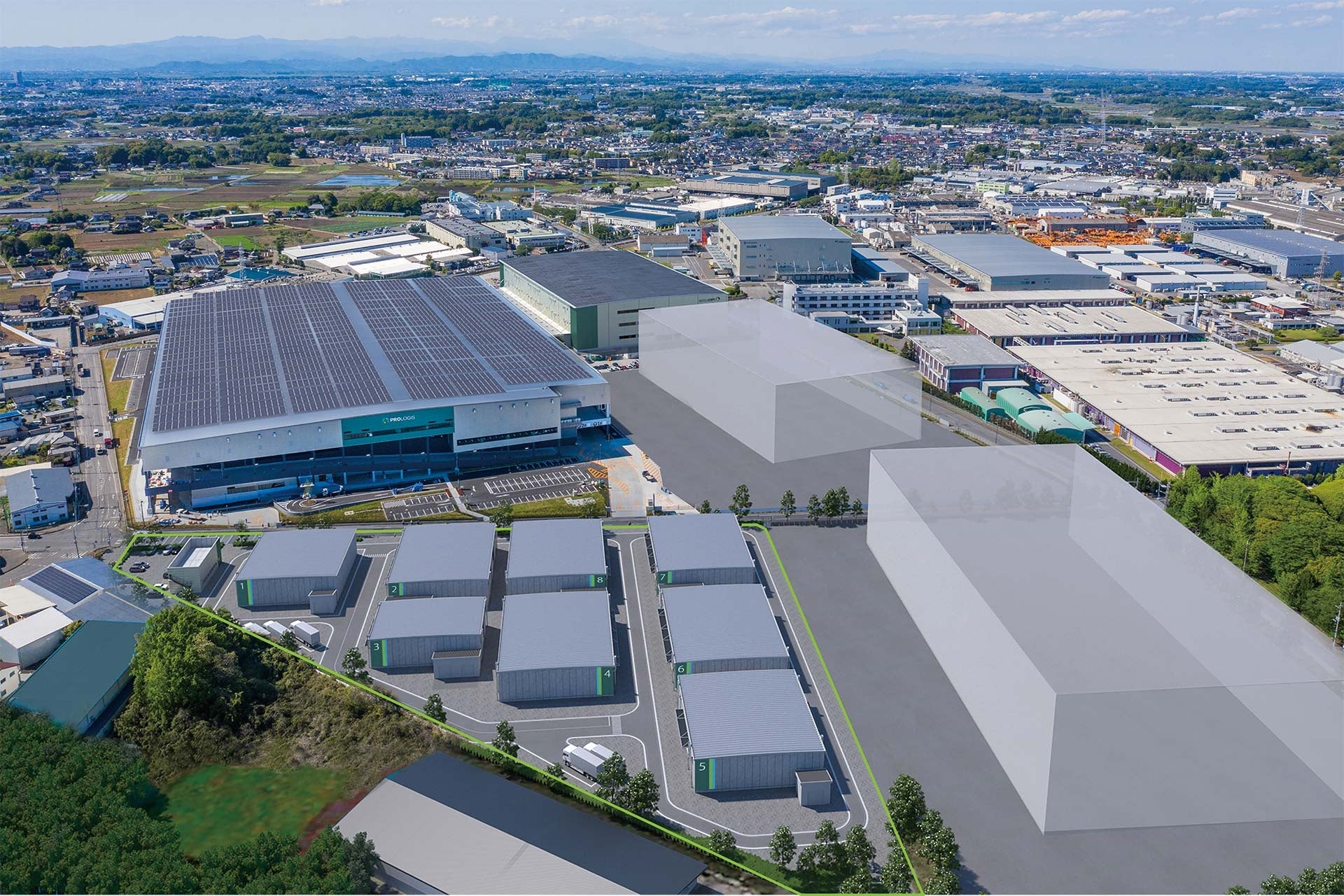 手前：プロロジスパーク古河6開発イメージ