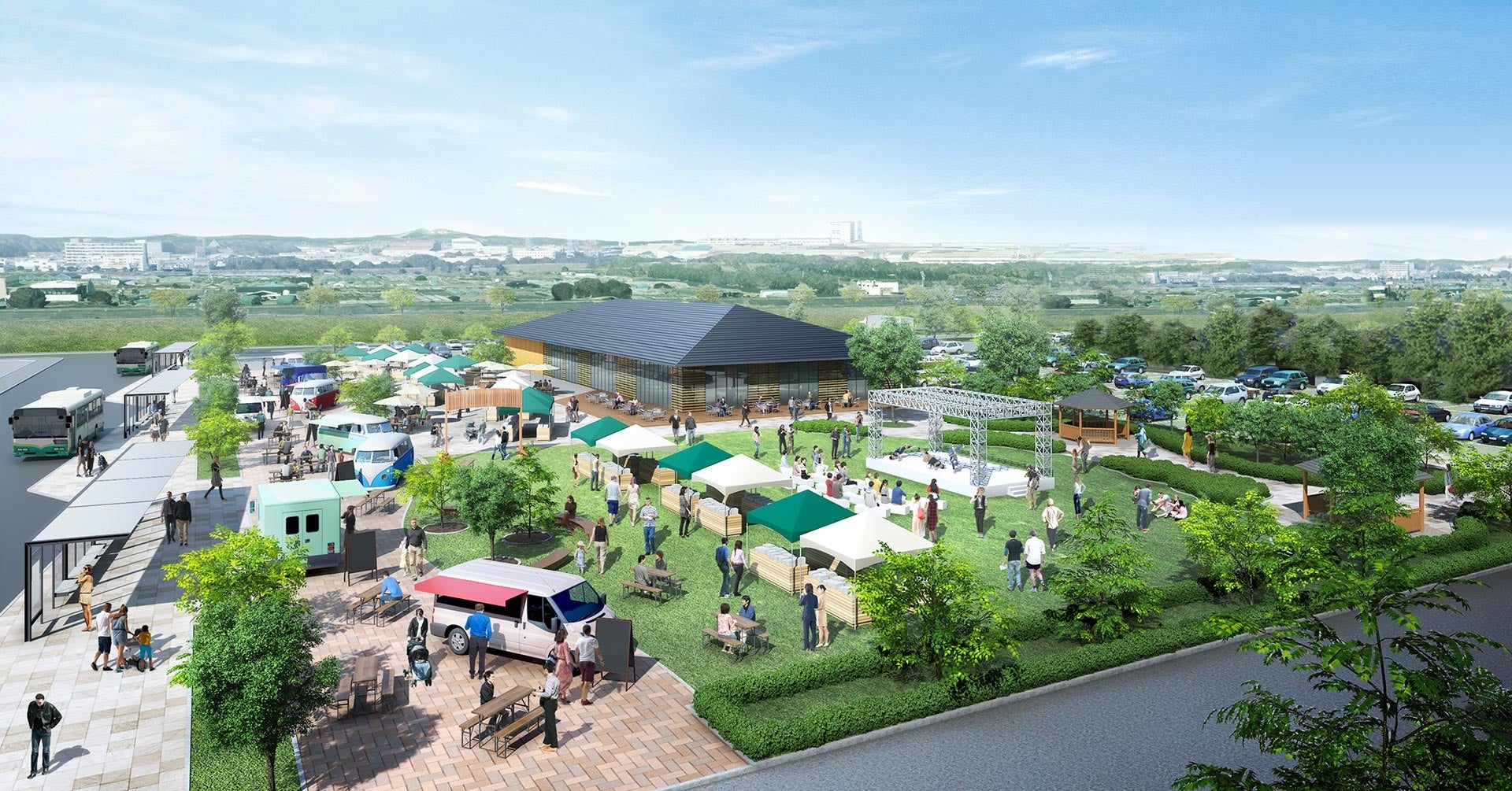 「プロロジスパーク東海」に隣接する賑わい施設のイメージ