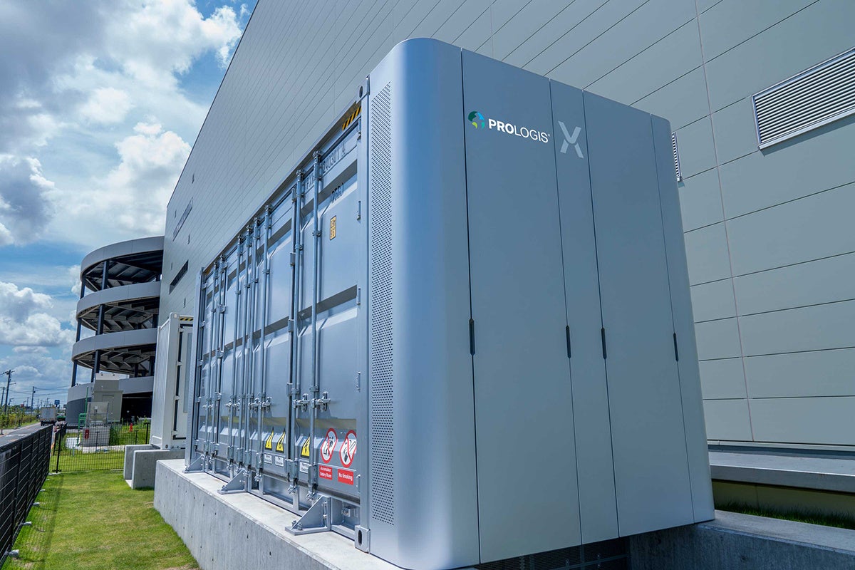 プロロジスとして初めて蓄電池を導入した「プロロジスパーク草加」