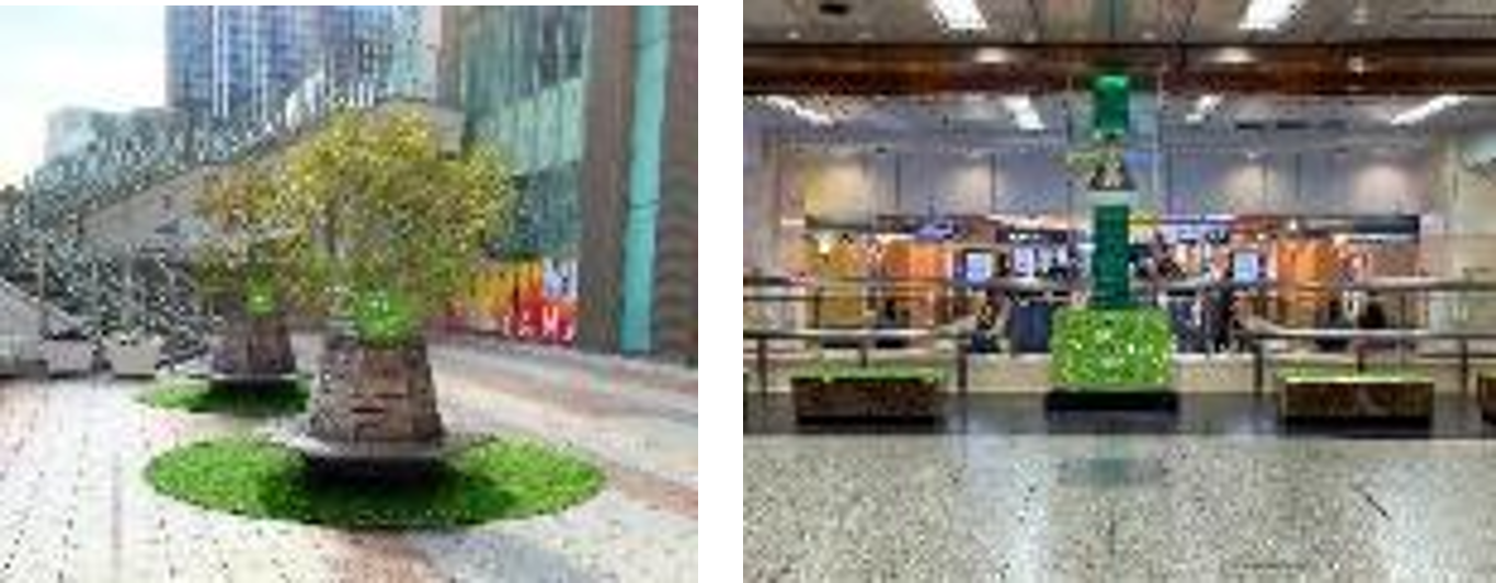 左：カリヨン広場、右：旅立ちの広場