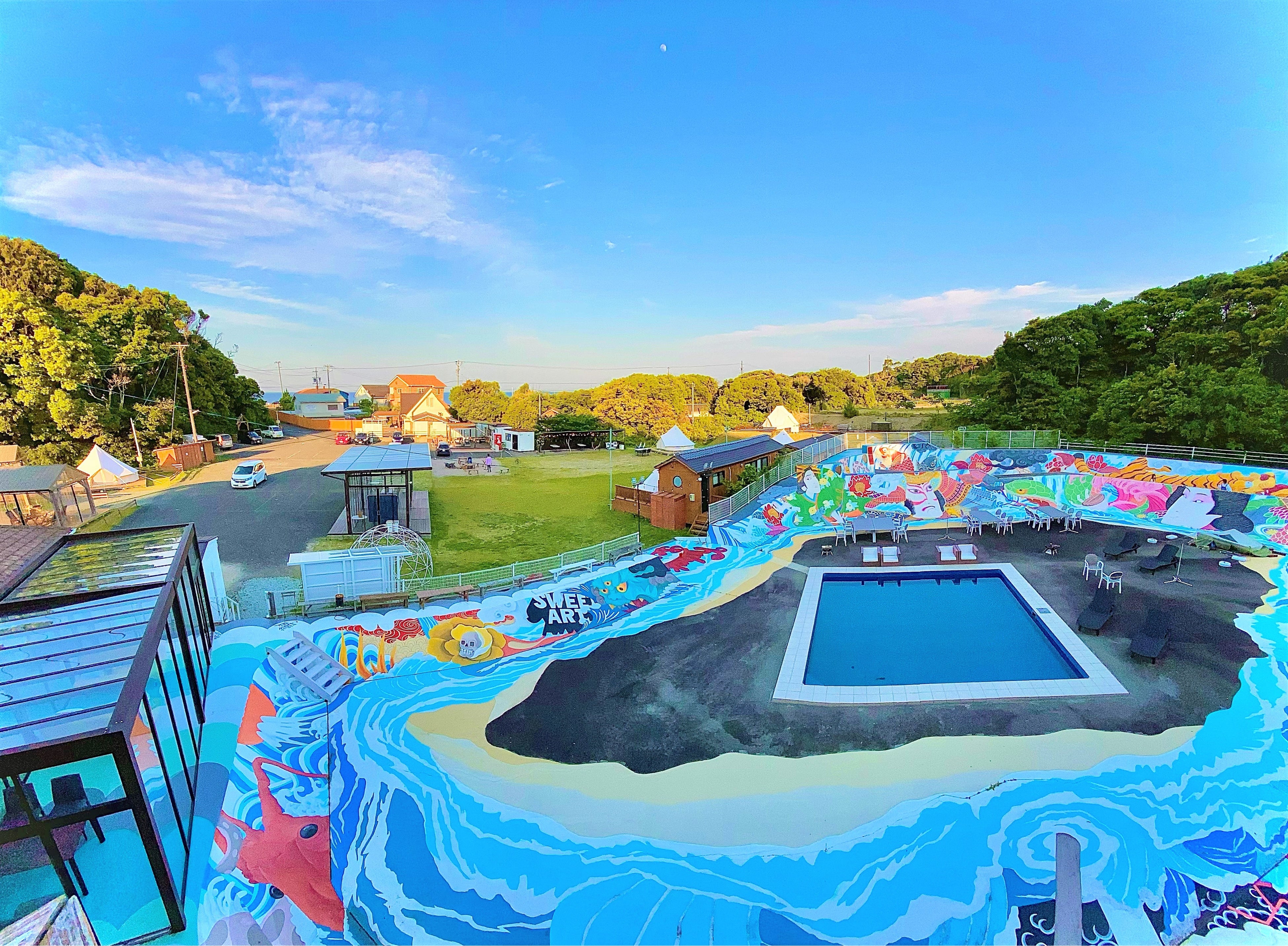 サウナ小屋のあるアートパーク