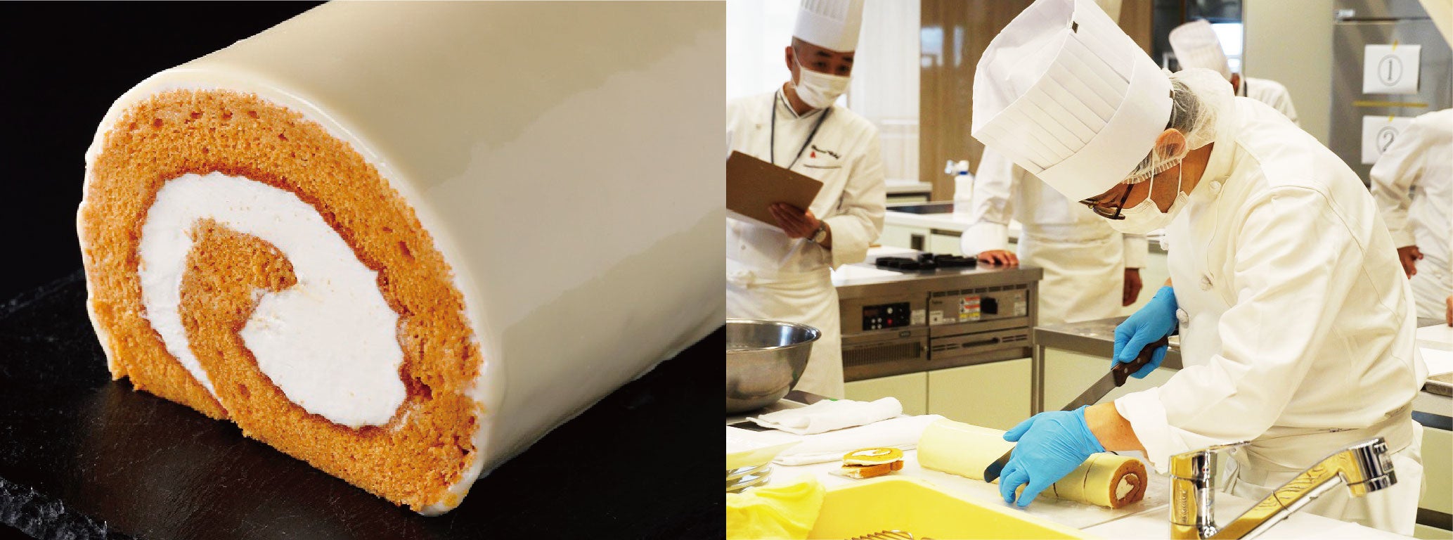 優勝作品「キャラメル・オレンジ」(奈良ホテル／辰見守作)　　　　　　　　　コンテストの様子