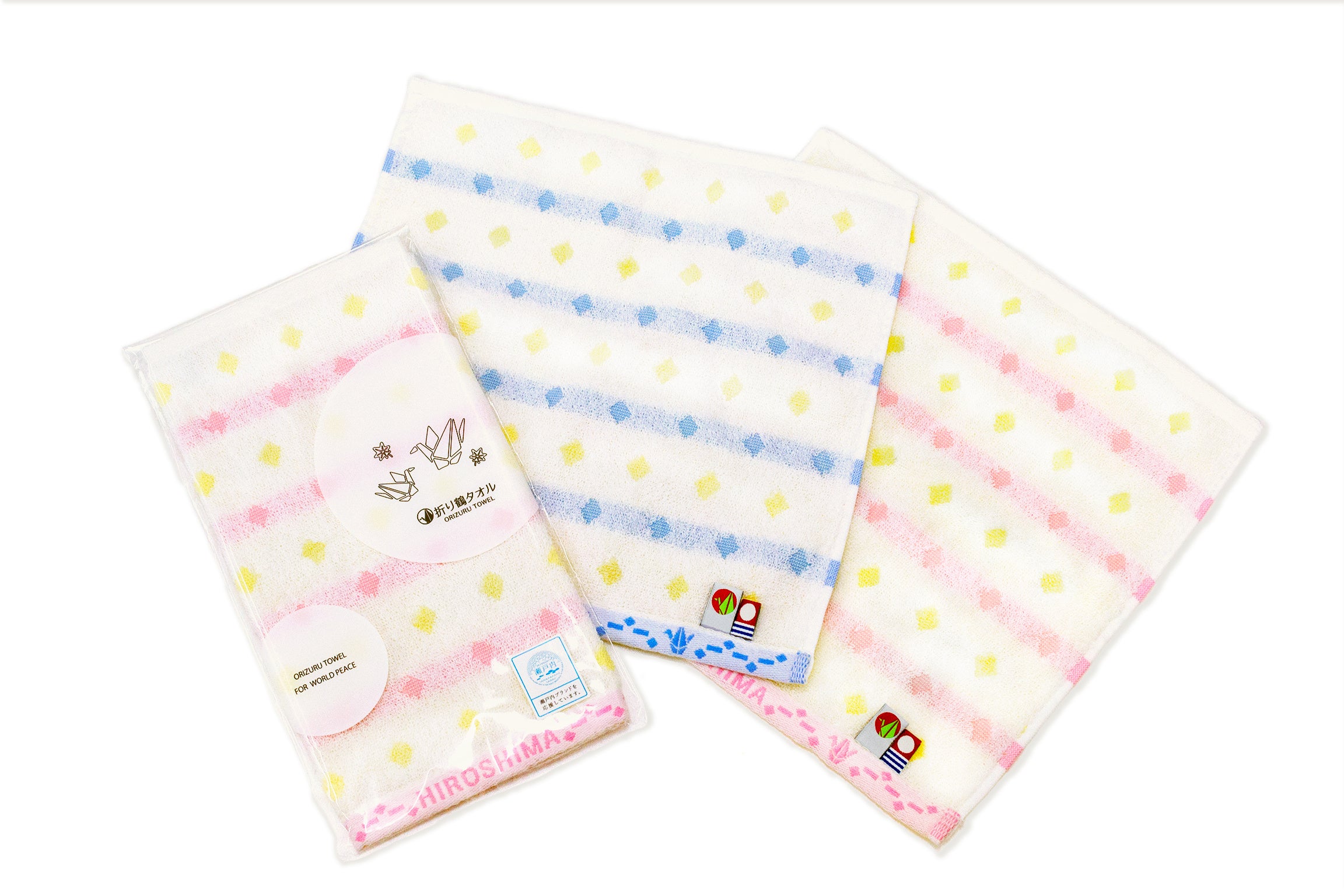 折り鶴HIROSHIMAタオルハンカチ