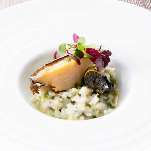 アワビと青海苔のリゾット