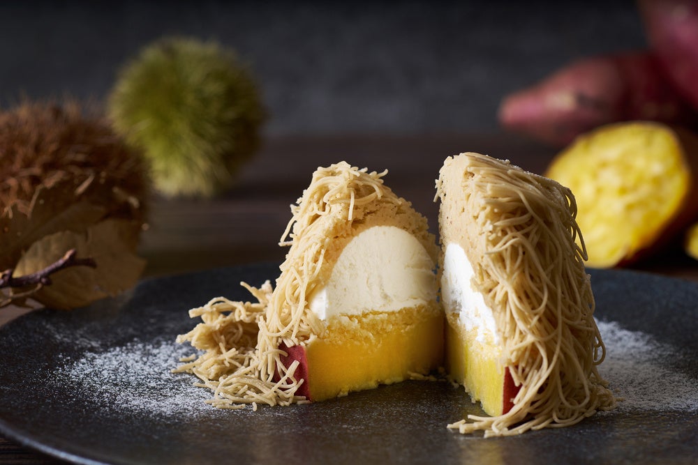 焼き芋と和栗のしぼりたてモンブラン 断面イメージ