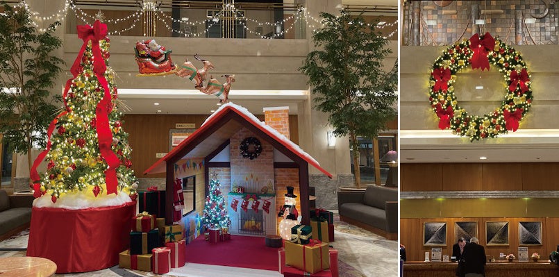 【ホテルグランヴィア岡山】11月1日よりロビーにクリスマスツリー登場!「クリスマスデコレーション」高さ4mのクリスマスツリーとサンタの家が登場 ...