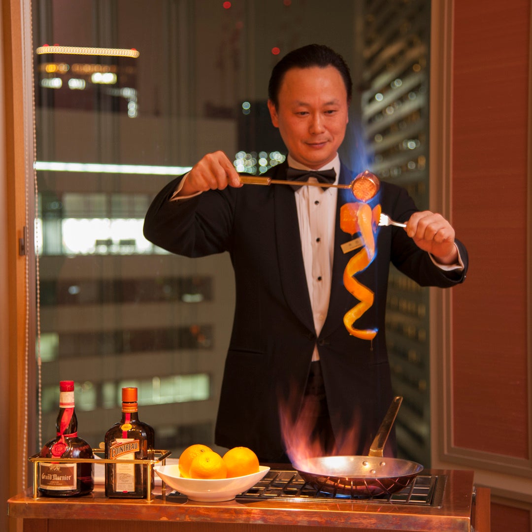 華やかな「フランベデザート」