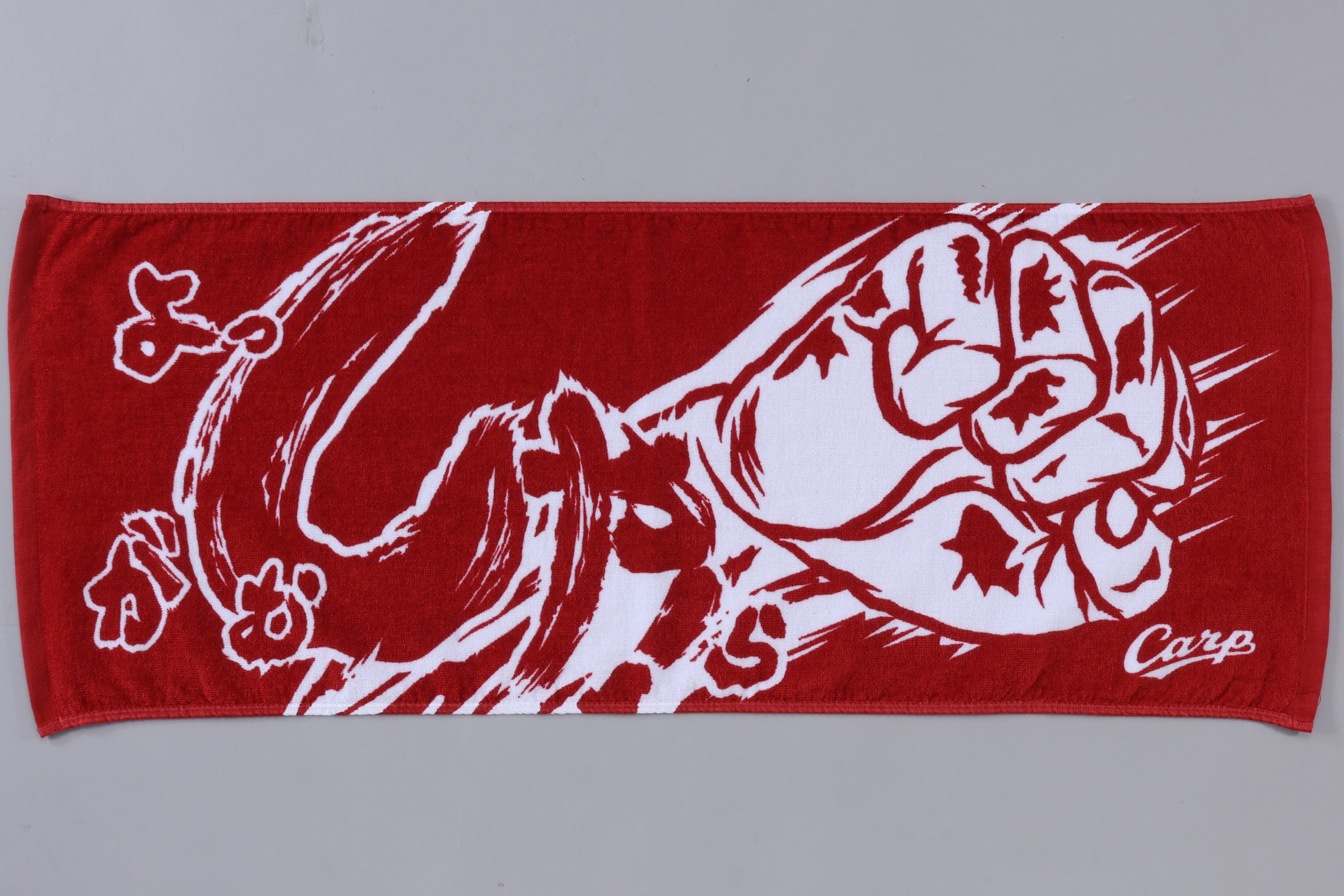 2024年キャッチフレーズ「しゃ！」がデザインされたフェイスタオル