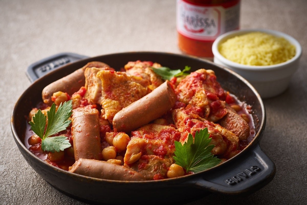【アフリカ】 鶏肉とヒヨコ豆の煮込み　クスクス添え