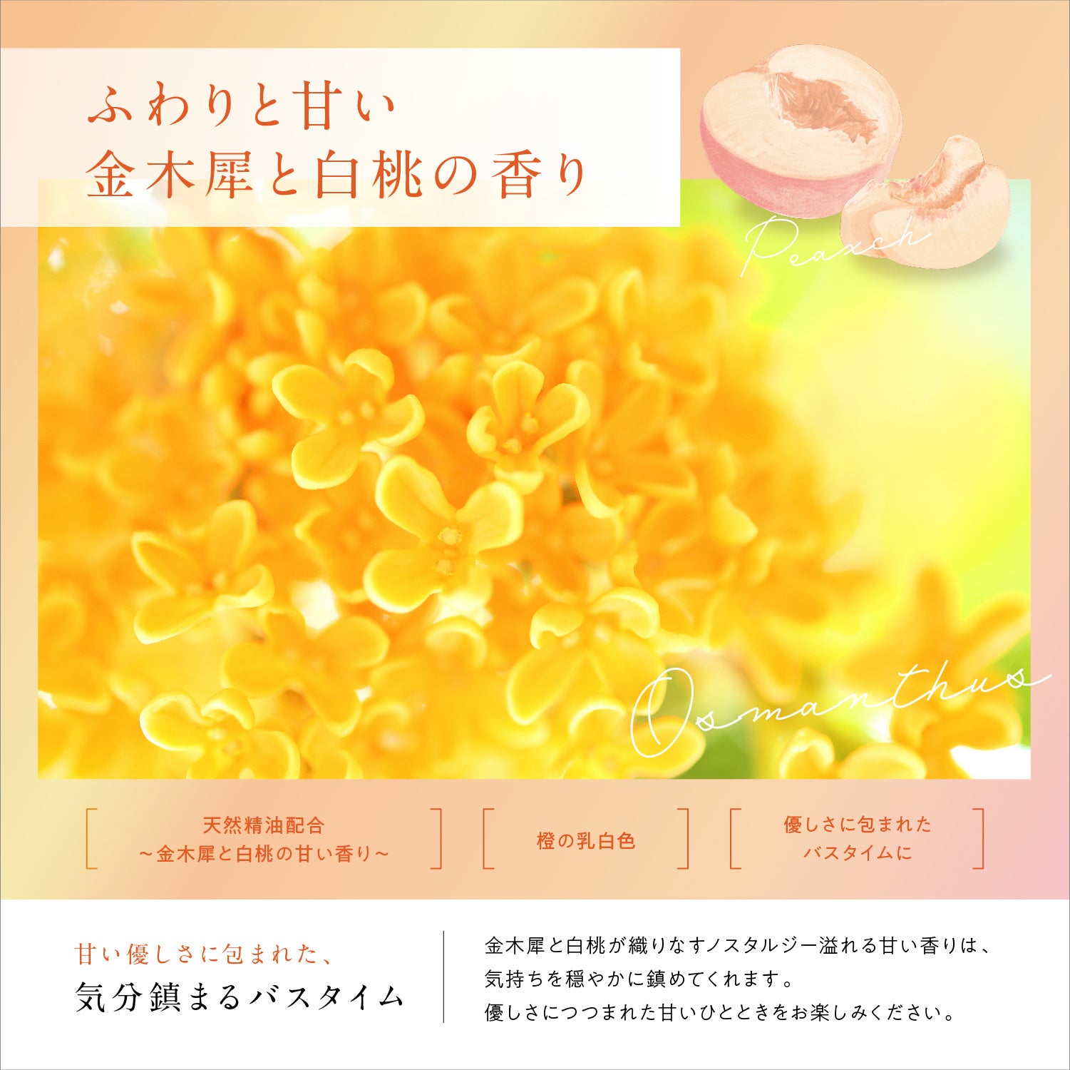 国産クレイの入浴剤『draw(ドロー)』から金木犀(キンモクセイ)と
