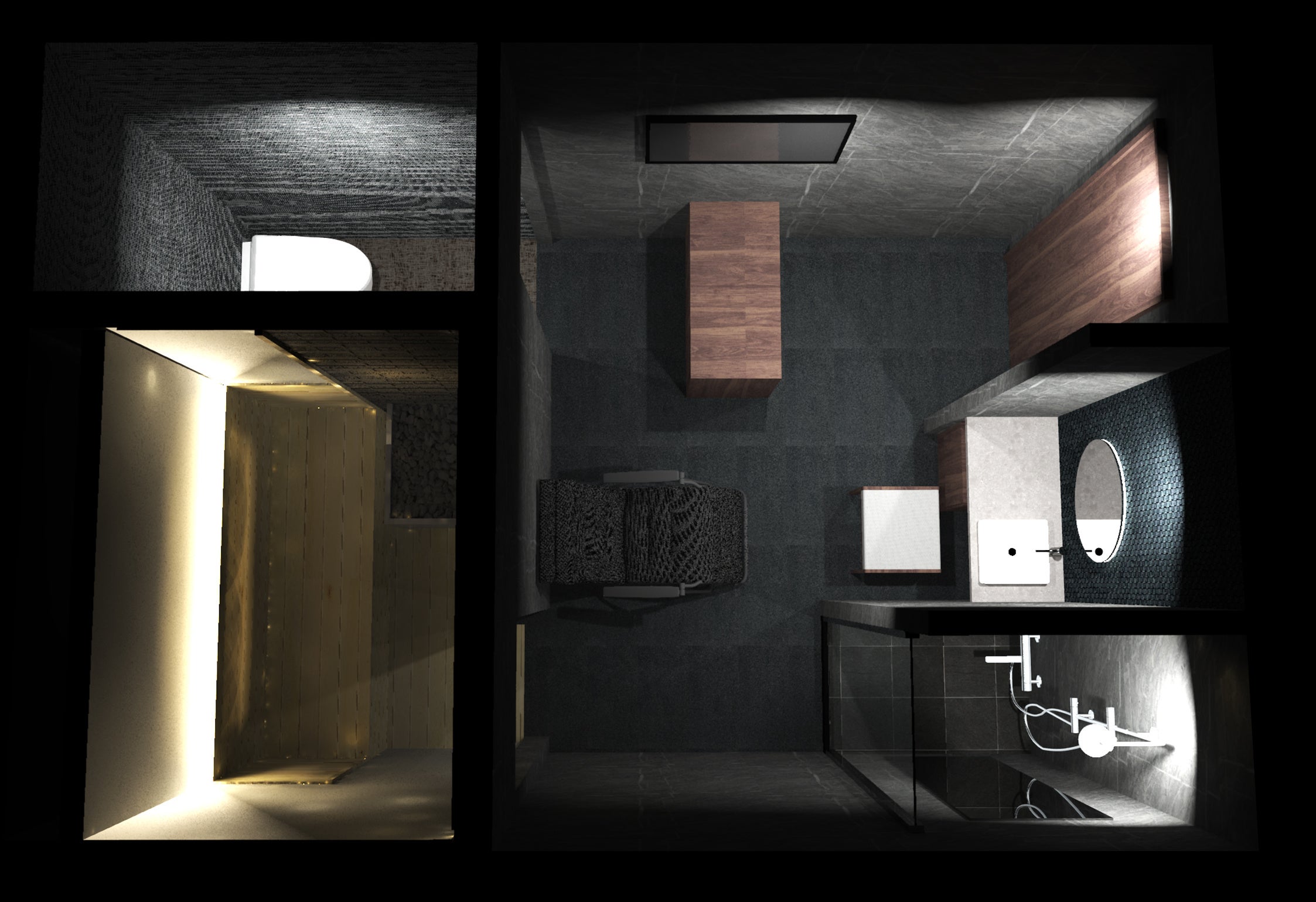 落ち着きのある個室内部(イメージパース)