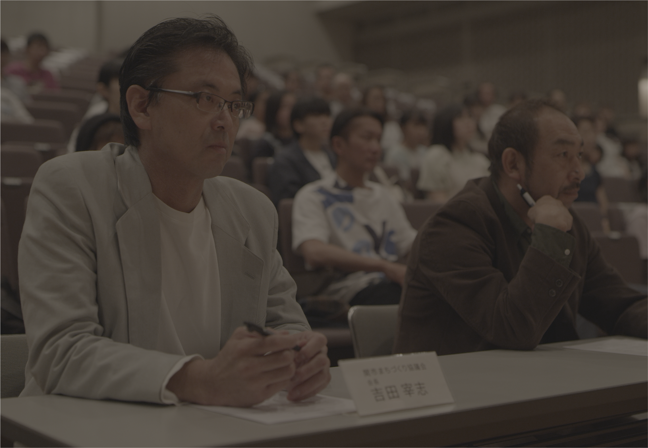 市民エキストラ等が参加して撮影したオーディション風景