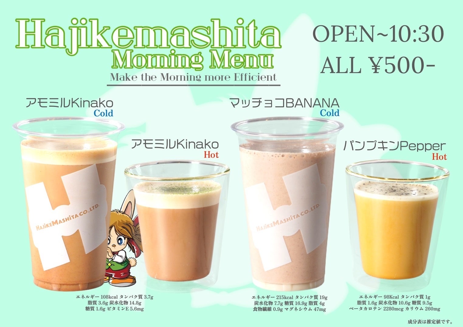 【朝モクテル】４種ラインナップ