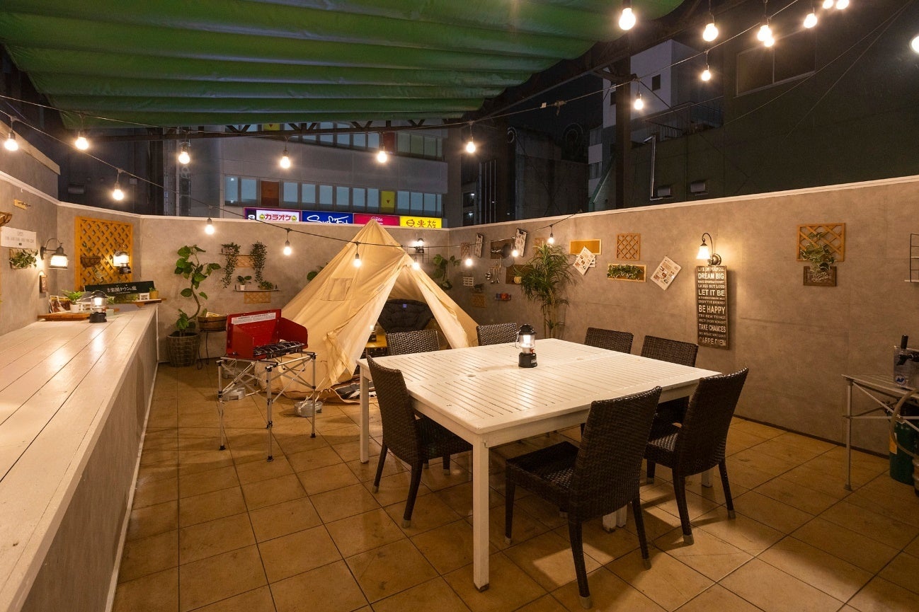 ゆったりくつろげるグランピングエリア