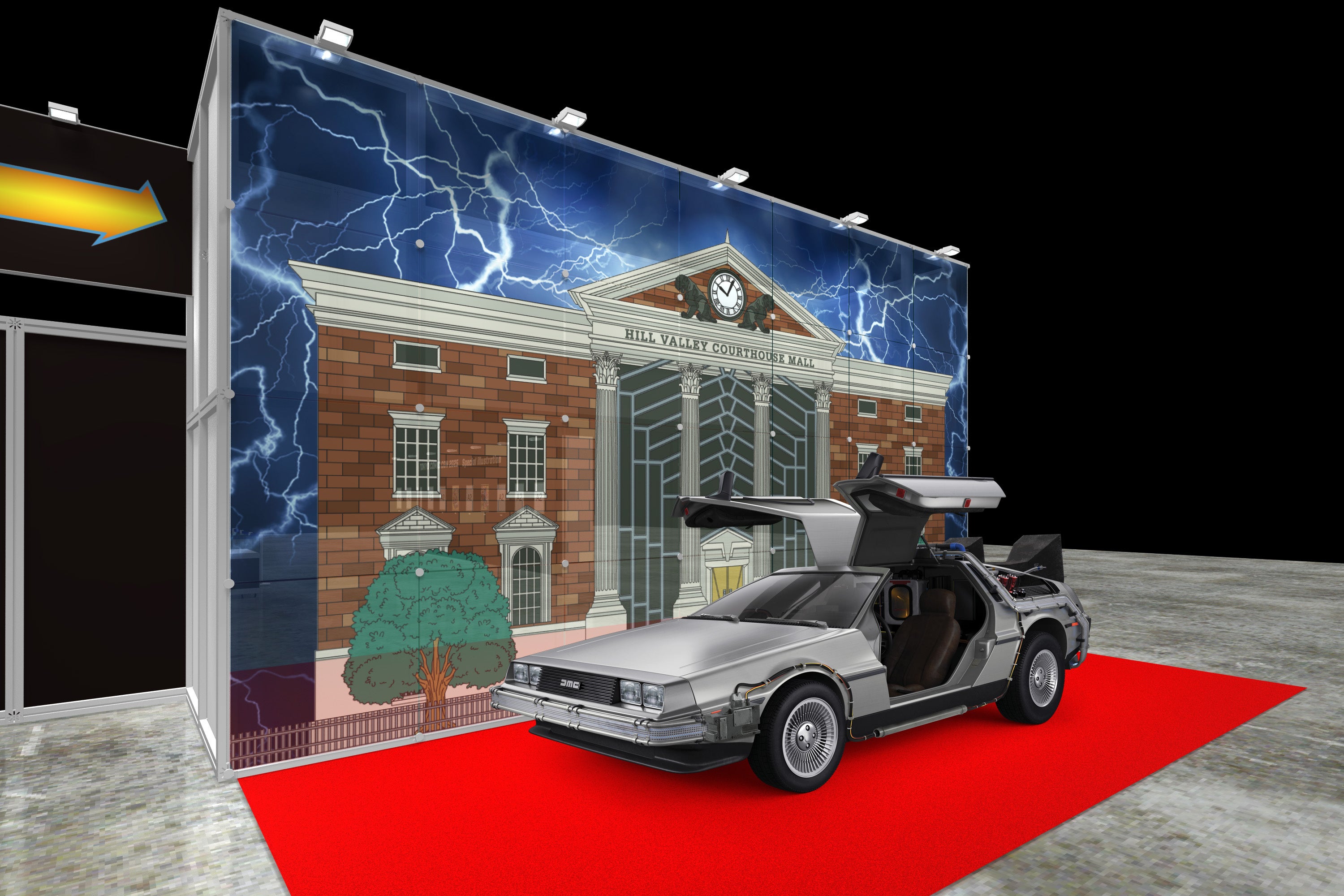 バックトゥーザフューチャー2 デロリアン ドク、ビフ、ロレイン