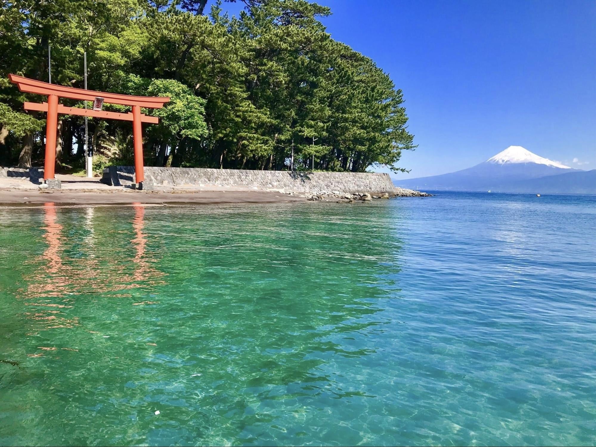 ＜戸田：諸口神社と富士山＞