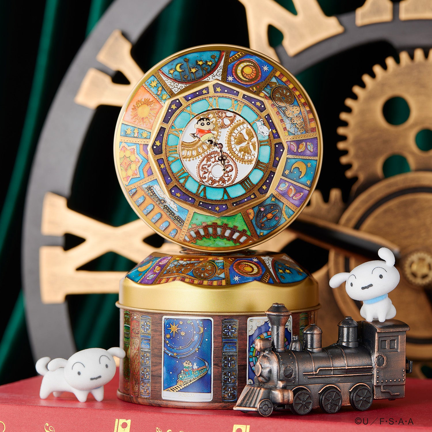 青山デカーボ クレヨンしんちゃん トレイン缶 4個セット フロッキー素材のシロが可愛くてたまらない。お洒落すぎる