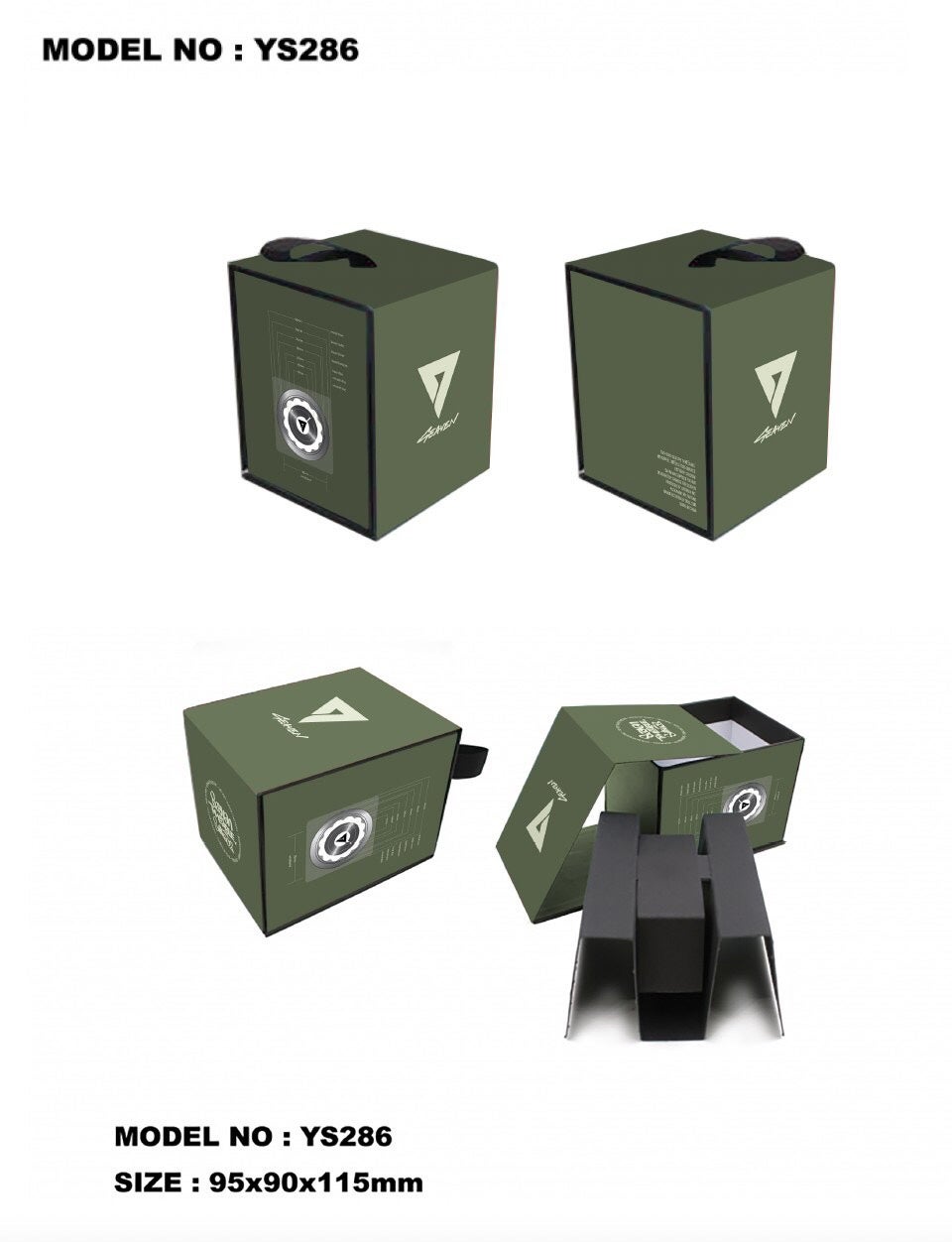 クレジット入りのオリジナル箱。 磁石がついているのでその後も使える仕様に。