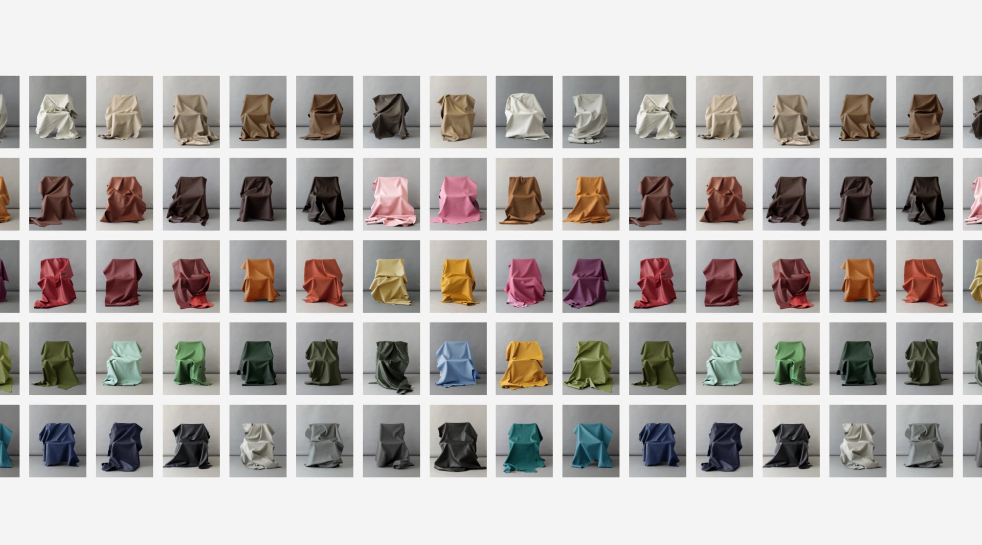 キービジュアルでは天然皮革の有機的な魅力とクリエイティビティを45色の色味とともに表現