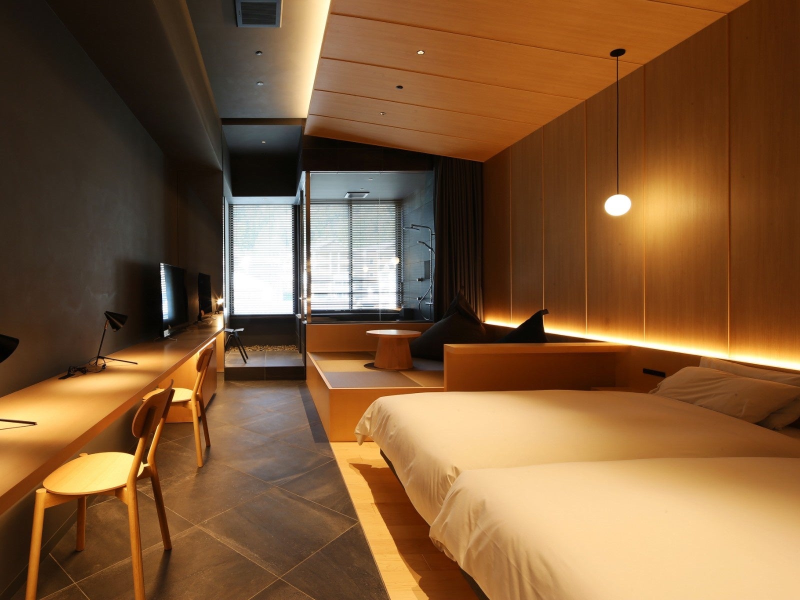 2023年2月誕生、温泉半露天風呂付き客室 ＜かわみ＞スタイリッシュツイン