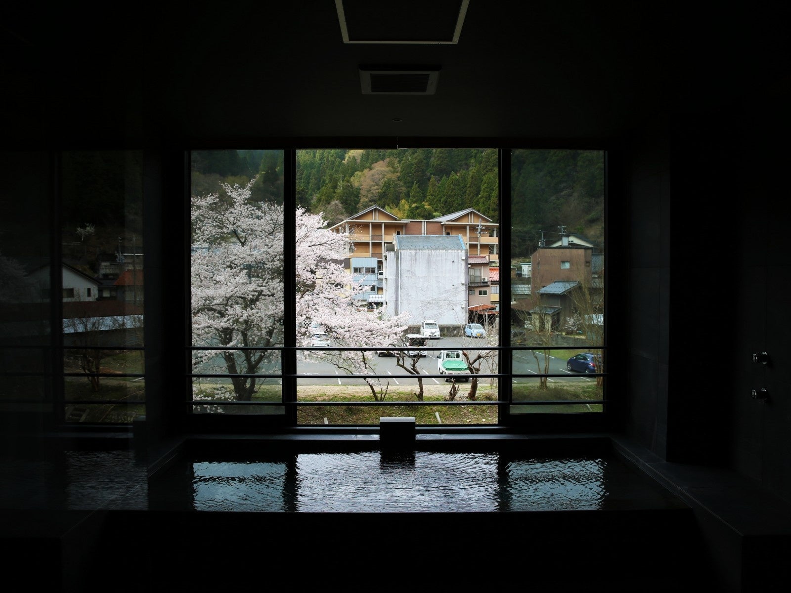 春の桜見風呂／温泉半露天風呂付き客室＜かわみ＞ スイート和モダン【87平米／定員6名】