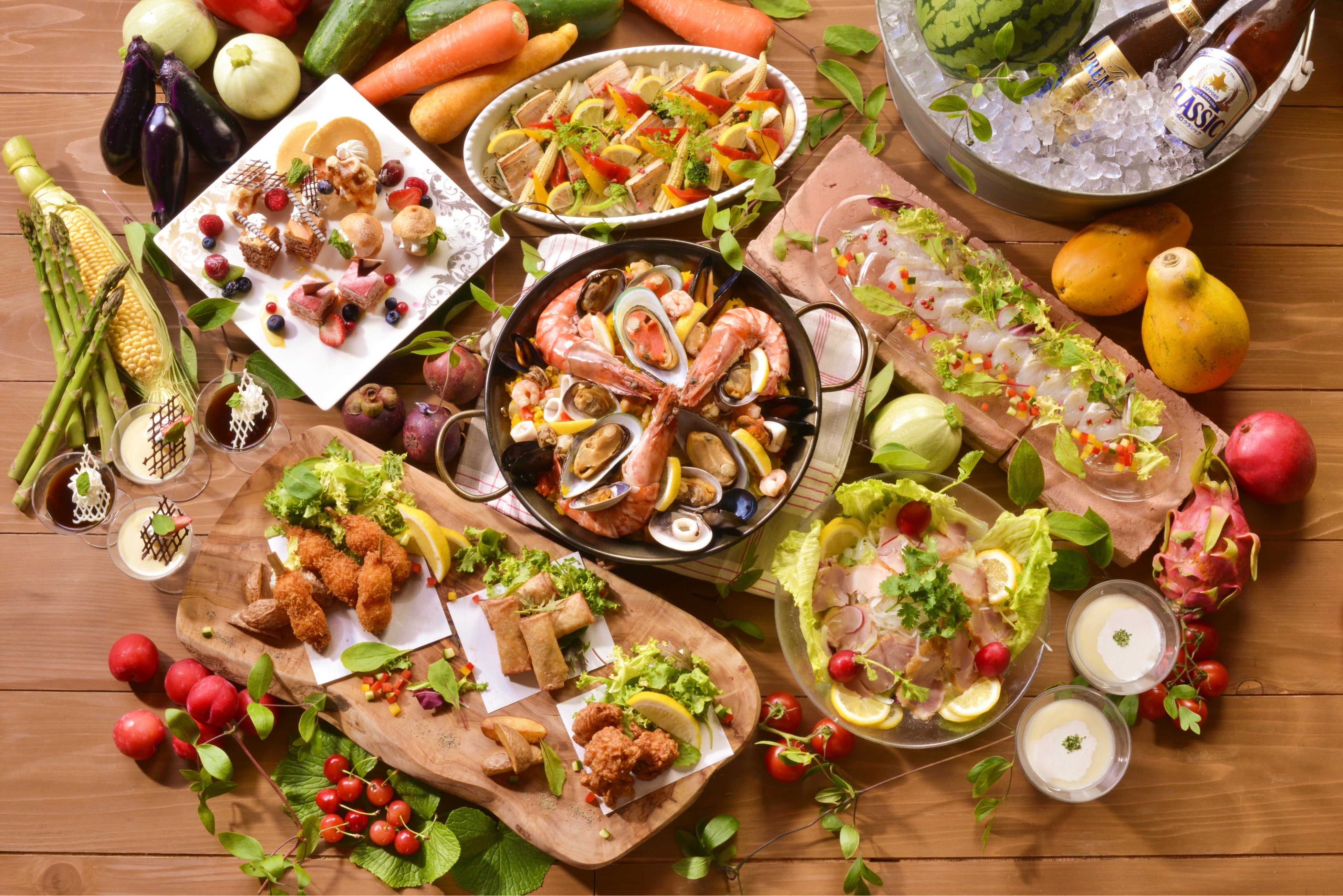 【ホテル鹿の湯 夕食ビュッフェ献立例】夏のスタミナ＆さっぱりフェア開催中！