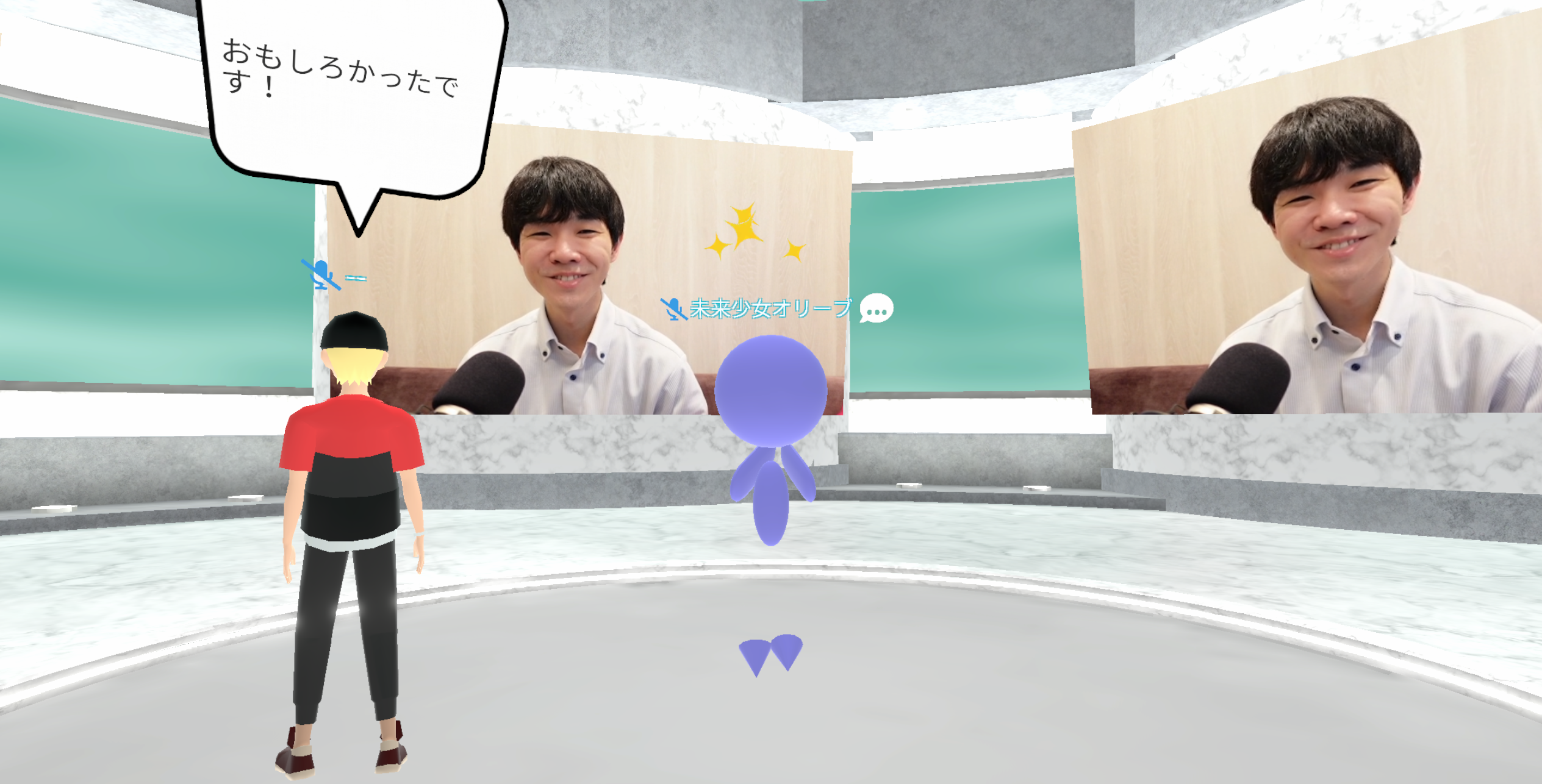 オンラインサロンSAMURAI 道場メタバース会場（第3回の様子）