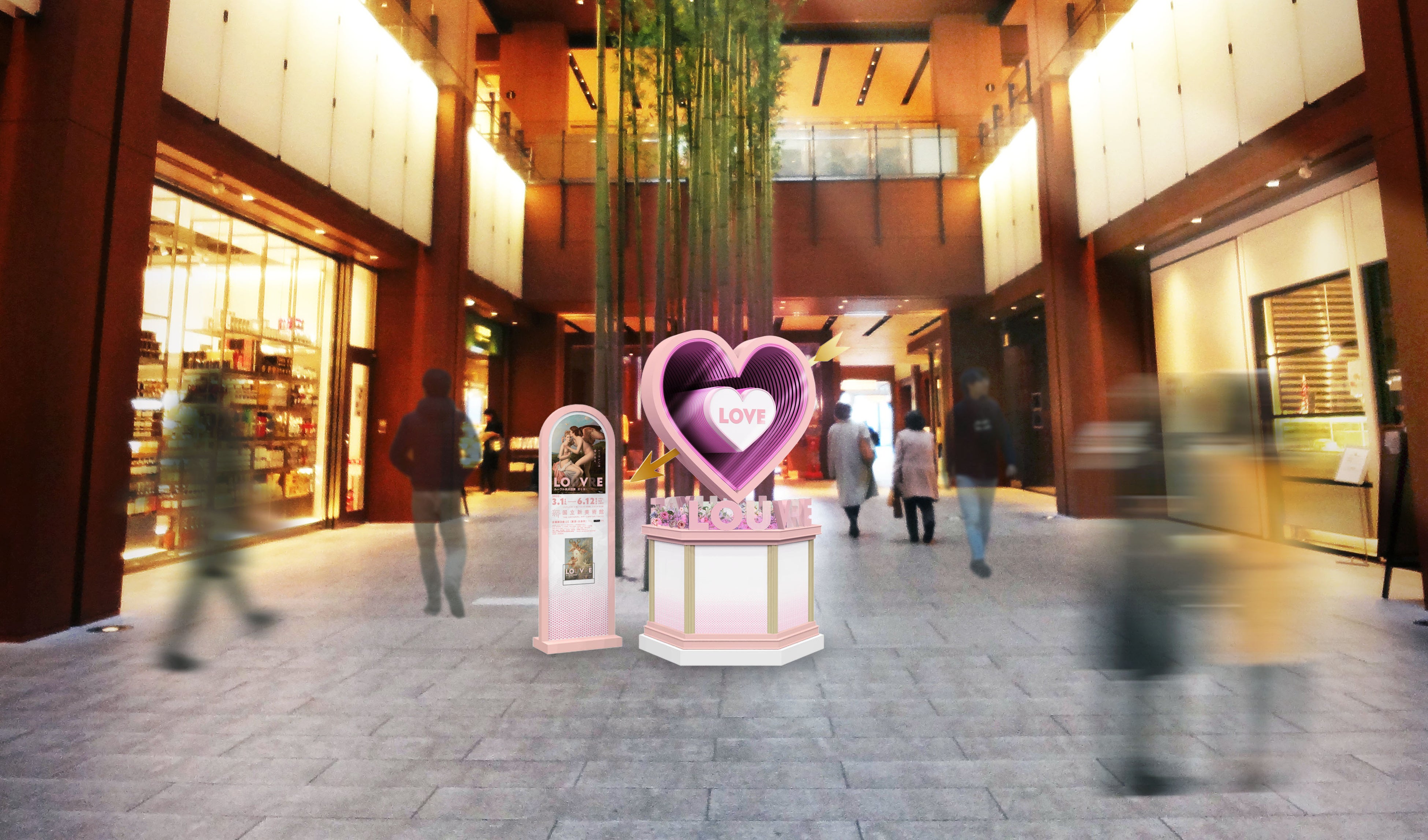 「LOVE×LOUVRE」オブジェ