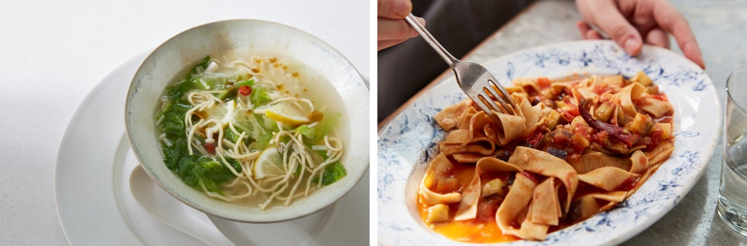 「酸辣湯」                      「豆腐干のアラビアータ」