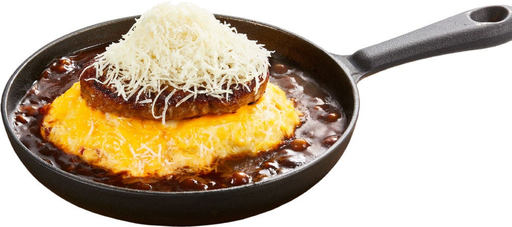 削りたて!!グラナパダーノとデミグラスハンバーグオムライス