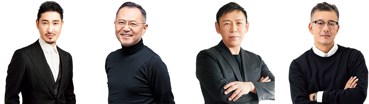 左から）下村一喜さん（フォトグラファー）、hiro TSUKUIさん（ヘアアーティスト）、黒田啓蔵さん（ヘア＆メイクアップ アーティスト）、馬場郁雄さん（スタイリスト）