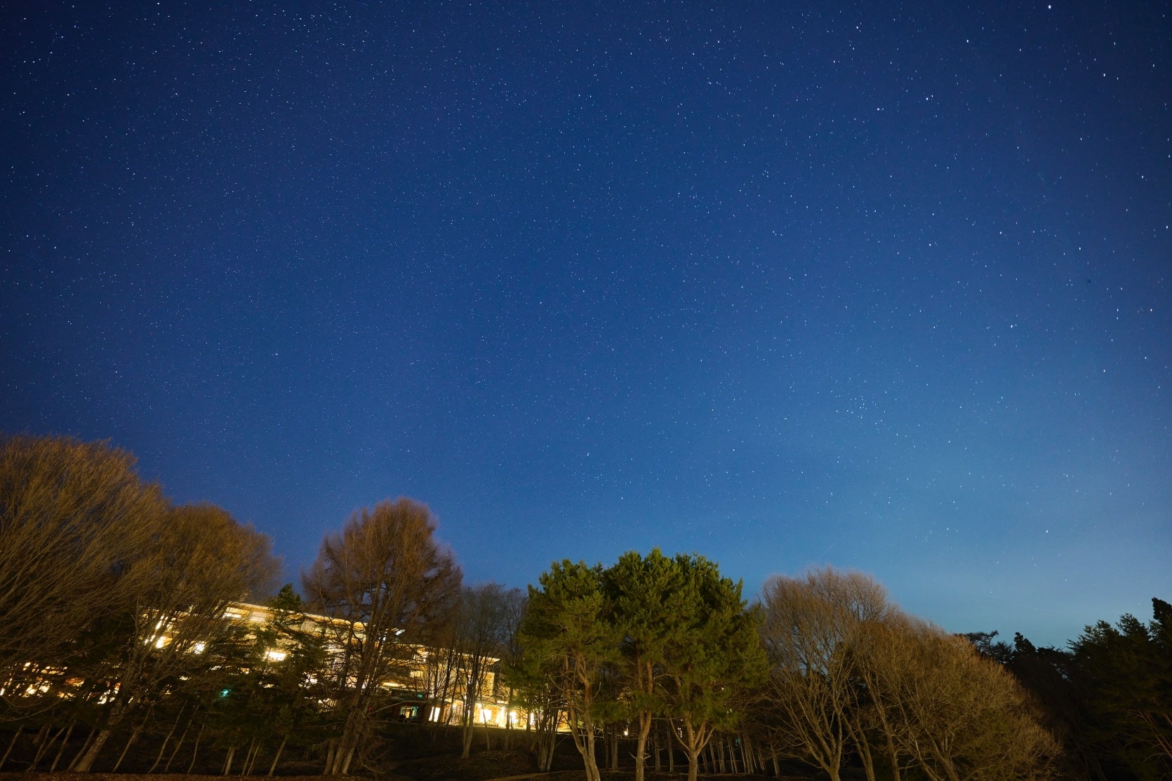 夜には、澄んだ空気の向こうに満点の星空が見られる