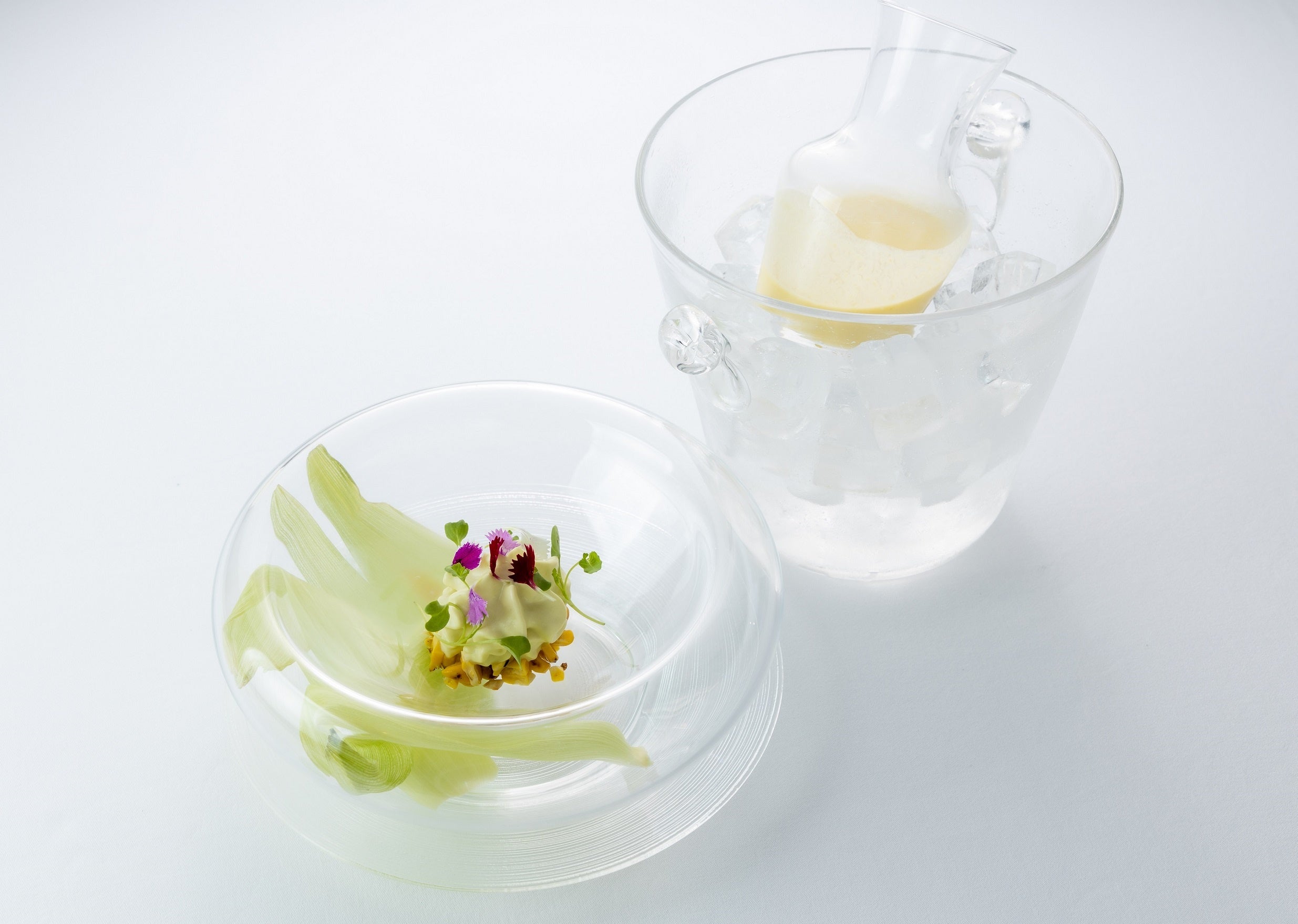 究極の冷製コーンスープ「田中さんの“博多うまきび”の冷製スープ ポップコーンの香り」