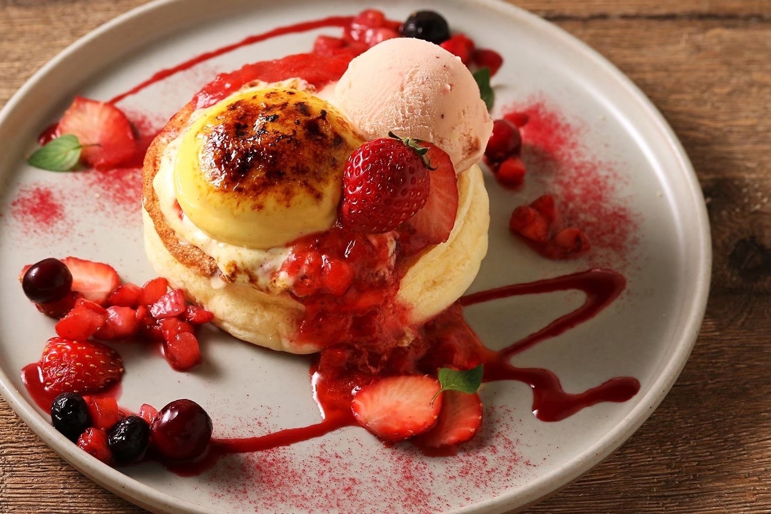 イチゴのパンケーキ