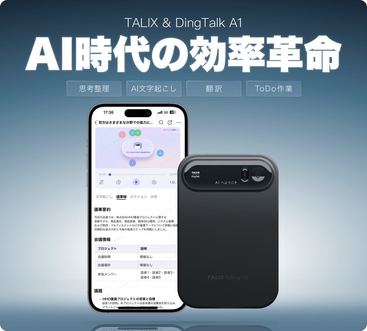 1/5予約開始】最大11,000円OFF!TALIX×DingTalk共同開発のAIボイス 1/5予約開始】最大11,000円OFF!TALIX×DingTalk共同開発のAIボイス