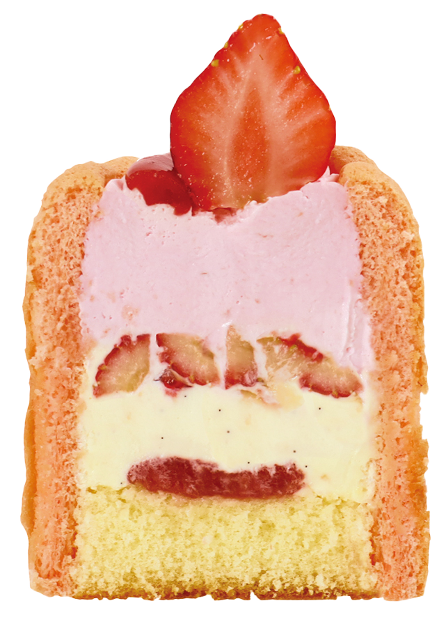 苺のフラワーケーキ_断面