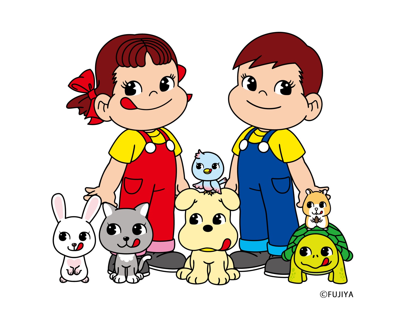 不二家の新キャラクターがお菓子やグッズに! ペコちゃんポコちゃんと 不二家の新キャラクターがお菓子やグッズに! ペコちゃんポコちゃんと