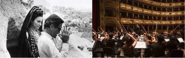 本年のラヴェンナ・フェスティバルがオマージュを捧げる 故パゾリーニ監督。脇に立つのは伝説のソプラノ歌手、マリア・カラス©️Ravenna Festival、夏のイベントを締めくくるコンサートを指揮する、リッカルド・ムーティ ©Ph_Silvia Lell