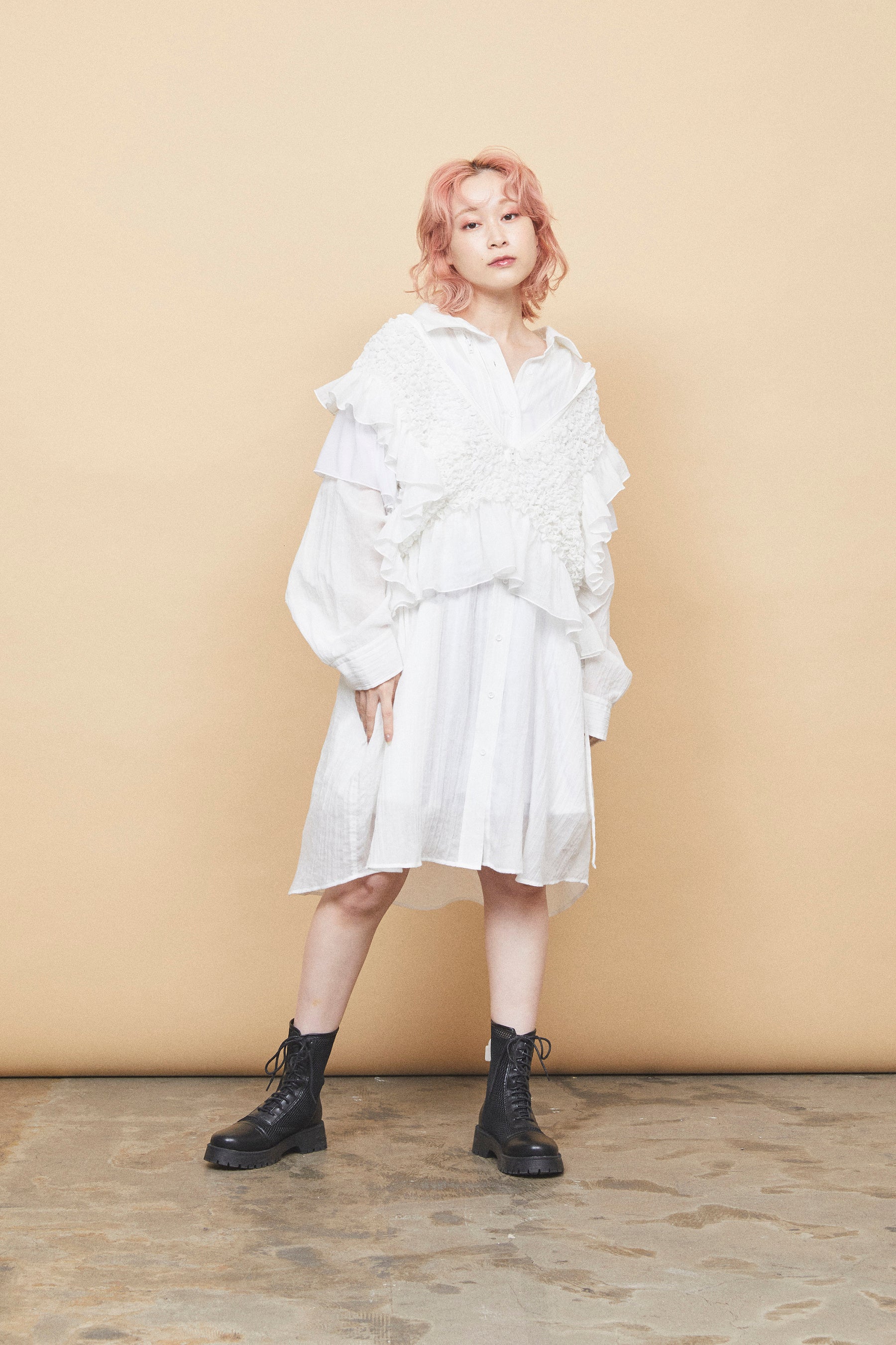 上位蜃気楼シャツワンピース