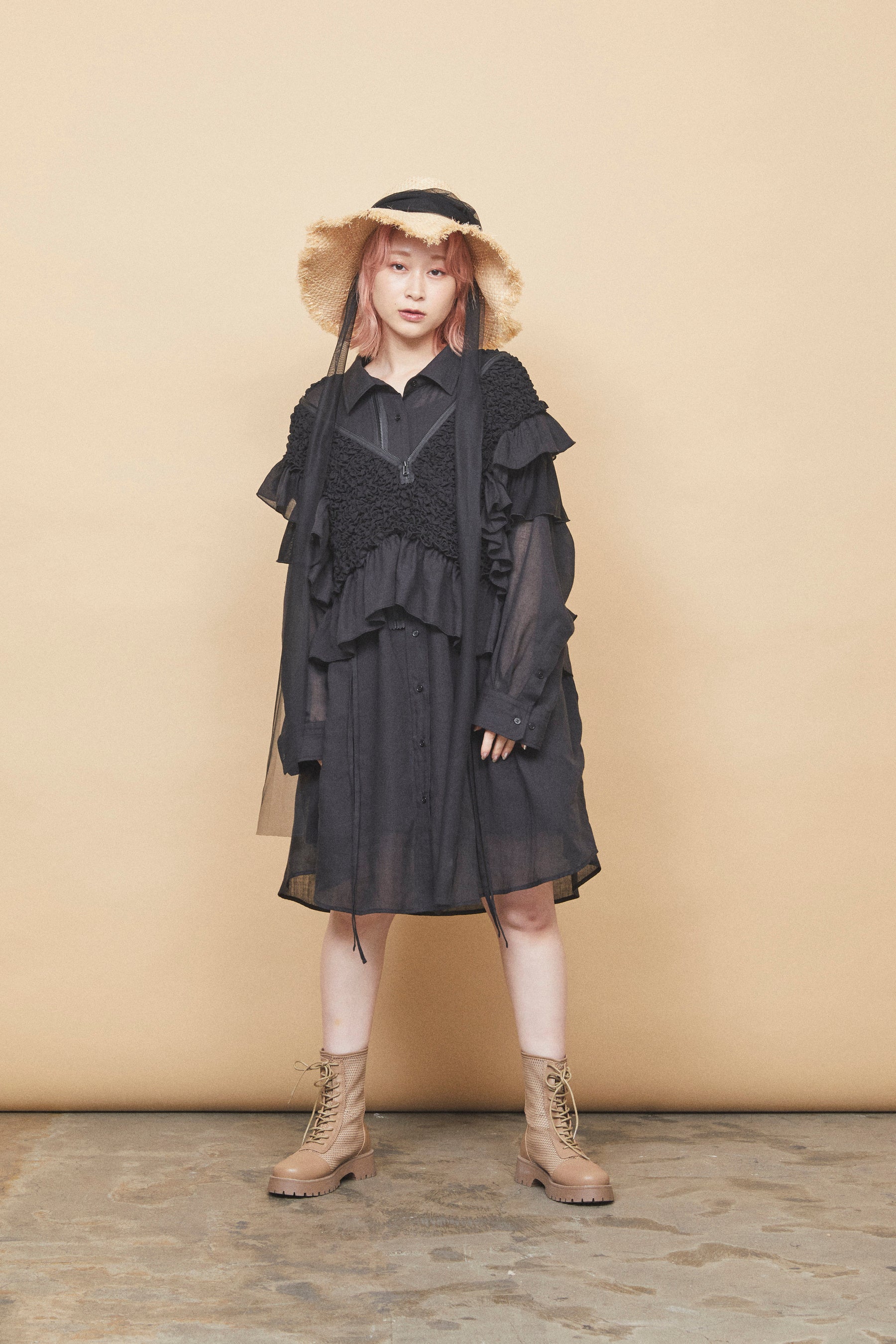 上位蜃気楼シャツワンピース