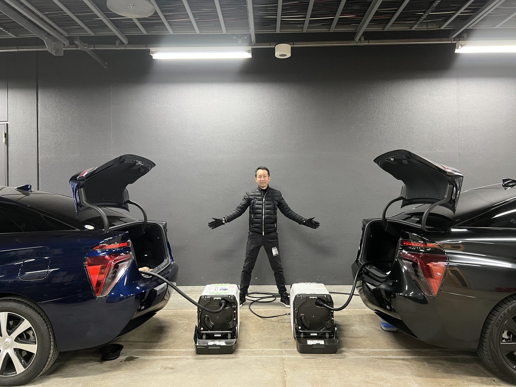 FCV(燃料電池自動車)による給電エリアの様子