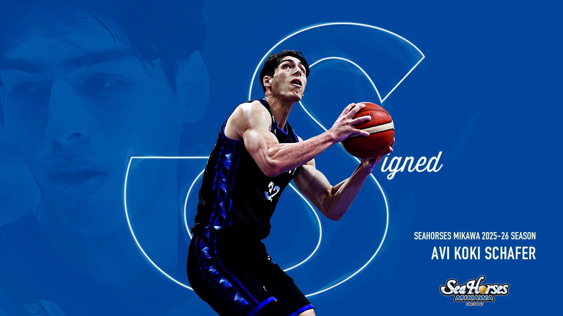 Bリーグ シーホース三河 シェーファーアヴィ幸樹 直筆サイン入り Bリーグ シーホース三河 シェーファーアヴィ幸樹 直筆サイン入り