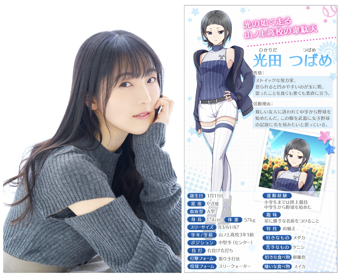 八月のシンデレラナイン』声優の石川由依さんが演じる「光田つばめ」が