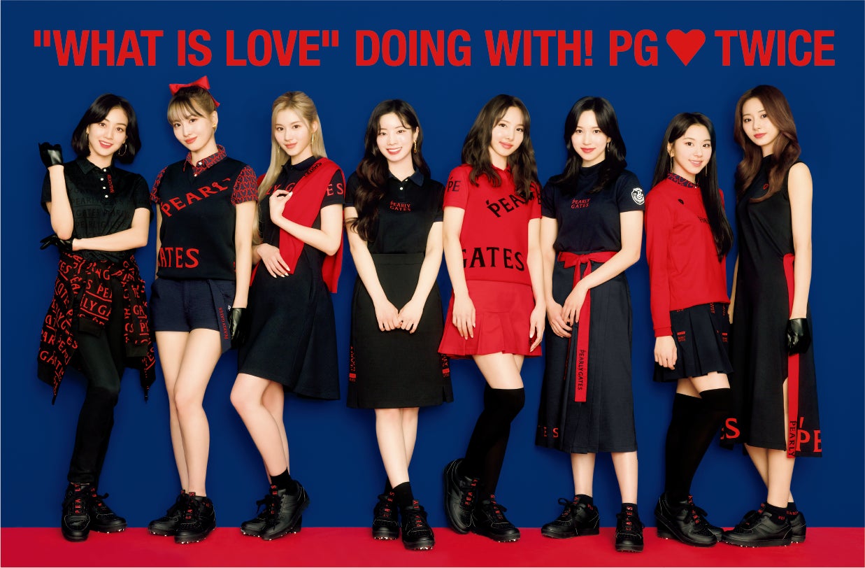 22年 PEARLY GATES KOREA x TWICE ゴルフウェア 上下 TWICEとゴルフアパレルブランド「PEARLY GATES (パーリーゲイツ
