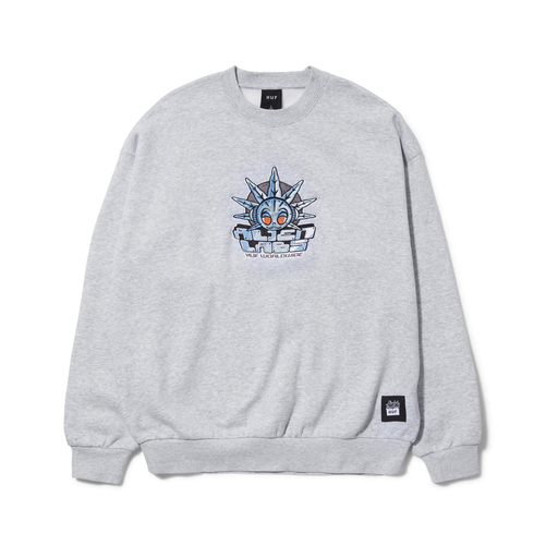 HUF X ALIENLABS STASH CREWNECK｜GREY HEATHER｜￥19,800