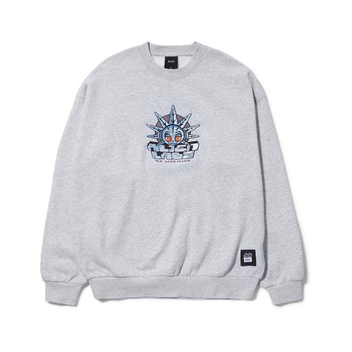 HUF X ALIENLABS STASH CREWNECK|GREY HEATHER|¥19,800